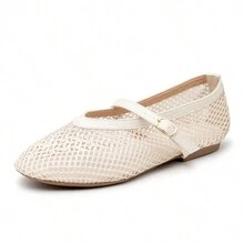 Doll Slipper Shoe Canvas Round Toe - 米色 - 查看 2