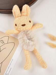 1 件女士咖啡色毛绒兔子卡通发带，韩版时尚可爱发髻和马尾辫配饰万圣节 - 咖啡 - 查看 17