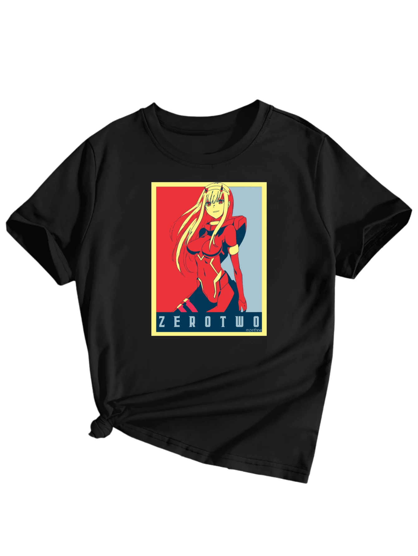 Asuka Langley Soryu Anime Neon Genesis T-Shirt Baby Look Shirt Baby Look T-Shirt Cotton - 黑色 - 查看 1