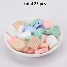 10/25/50pcs Rainbow Silicone Beads, 10 Color Arched Decorative Beads, Suitable For DIY Craft Projects Key Chains, Necklaces, Bead Pens, Pendants, Jewelry Making And Craft Making - Arched Silicone Beads - View 10