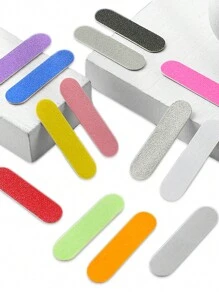 50/100片双面迷你指甲抛光块锉刀修整器打磨抛光指甲抛光板专业工具 - 彩色 - 查看 2