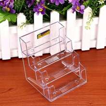 1 Hộp đựng danh thiếp để bàn dọc nhiều lớp trong suốt, mỗi lớp có thể chứa khoảng 50 danh thiếp tiêu chuẩn, thích hợp để trưng bày trên quầy hoặc bàn làm việc văn phòng. - Trong sáng - Xem 3