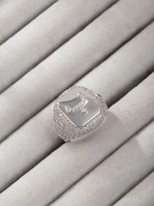 1 chiếc nhẫn hở mạ vàng 18K thời trang hip hop đính đá toàn bộ hình chữ cái tiếng Ả Rập dành cho nữ (chỉ có chữ cái tiếng Ả Rập) - Bạc - Xem 29