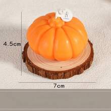 1pc 2024 Halloween Pumpkin Scented Candle, Funny Decor Shape For Horror Party, Gift & Decoration, Realistic Pumpkin Candle, Happy Halloween - Multicolor - View 8