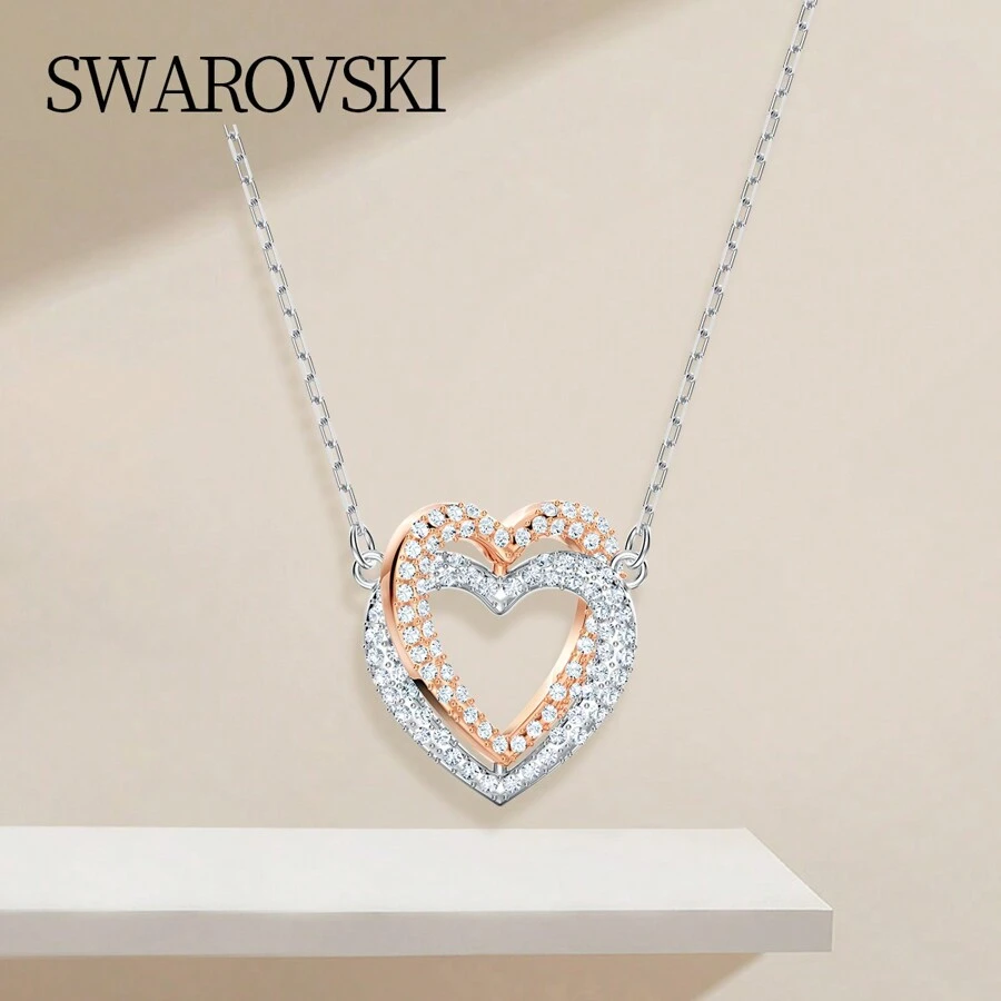 Swarovski SWA INFINITY:DÂY CHUYỀN DBL H CRY/MIX 5518868 - Hoa hồng vàng - Xem 1