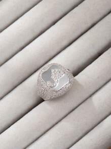 1 chiếc nhẫn hở mạ vàng 18K thời trang hip hop đính đá toàn bộ hình chữ cái tiếng Ả Rập dành cho nữ (chỉ có chữ cái tiếng Ả Rập) - Bạc - Xem 22