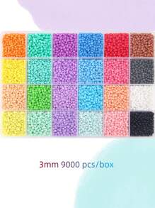 24 colores aproximadamente 9000 cuentas de vidrio opacas de 3mm, mosquetón de bucle abierto y cuerda elástica, color macaron y color Morandi, regalo de vacaciones de verano para hacer pulseras, collares y joyería DIY