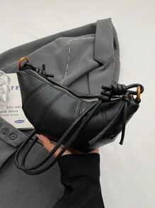 New Stylish Women Retro Simple Dumpling/Crescent Shaped Handbag Shoulder Messenger Bag Purse For Autumn & Winter
