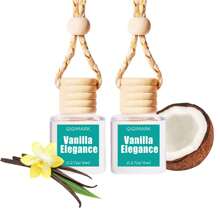 Pick 80+Scents, Car Air Hanging Fragrance Oil Diffuser,Car Air Freshener Diffuser For Essential Oils Scents Fragrance Aromatherapy Automobile Diffuser ,Long Lasting Car Diffuser - Sự thanh lịch của Vanilla - Xem 2