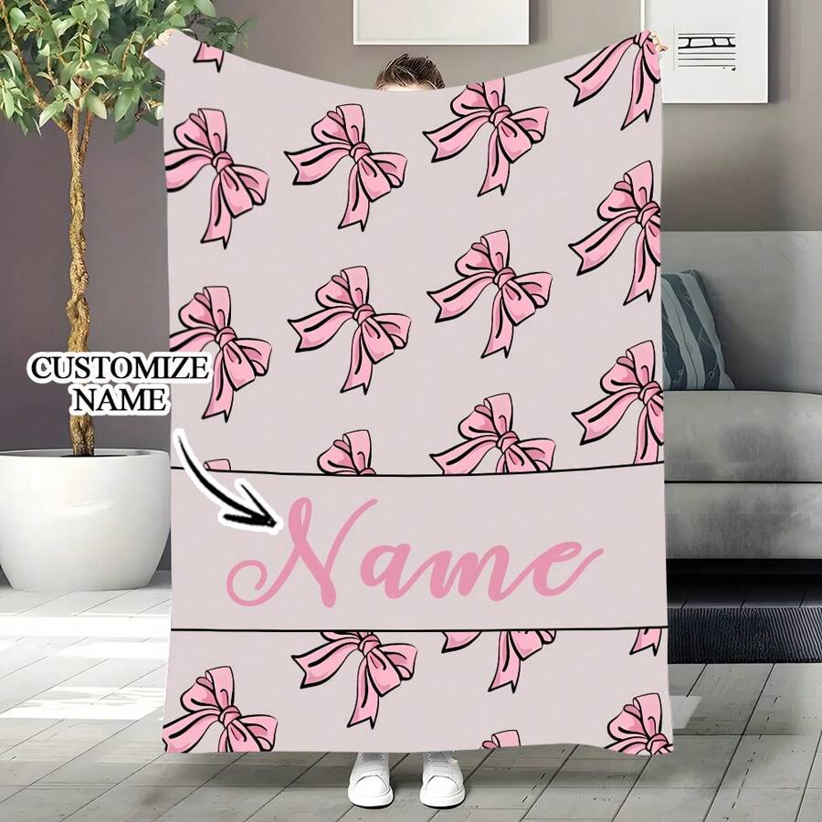 1pc Nơ cá nhân hóa Series Flannel tùy chỉnh, Nơ chữ tùy chỉnh tên của bạn Chăn flannel, Mềm mại và ấm áp Kỷ niệm khoảnh khắc đáng nhớ Chăn, Quà tặng tuyệt vời cho bạn cùng lớp, bạn bè, gia đình và người yêu, Được sử dụng để ngủ trưa, cắm trại, du lịch Có thể giặt được Dễ thương Tùy chỉnh, Độc đáo, Quà tặng lý tưởng cho gia đình, Quà tặng lý tưởng cho bạn bè Con trai, Con gái, Bạn bè, Gia đình Ghế sofa, Giường, Xe hơi, Phòng trà, Phòng ngủ, Phòng khách, Phòng tắm, Phòng ăn - Nhiều màu - Xem 1