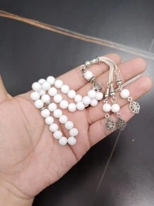 Tasbih White Ceramic Misbaha 8mm 33 Beads Bracelet Arabic Prayer Bead Islamic Fashion Accessories