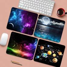 小方形鼠标垫，星空防滑橡胶底座，趣味鼠标垫，适用于台式无线电脑鼠标、办公笔记本电脑、女士和女孩的办公用品礼物，26 * 21 * 0.2 厘米 - 彩色 - 查看 12