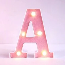 1pc 6.3inch Creative Pink Luminous A-Z Letter Light,Number Shape Light,Battery Powered Alphabet Light, Home Decor Letter Lamp,Room Decor Letter Shape Night Light,Bedroom Decor, Wedding Decor, Party Decor, Birthday Decor,Home Desktop Decoration Alphabet Light,Valentine's Day Decorative Lights