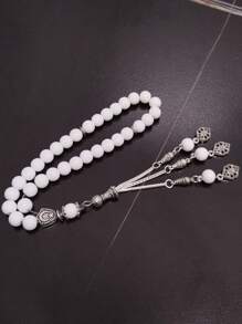 Tasbih White Ceramic Misbaha 8mm 33 Beads Bracelet Arabic Prayer Bead Islamic Fashion Accessories