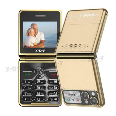 XGODY Entsperrtes Basis-Handy für Senioren – seniorenfreundliches Klapphandy mit großen Tasten, 2,4-Zoll-Farbdisplay, SOS-Taste, UKW-Radio, 1300-mAh-Akku, bis zu 128 GB Speicherkarte, inklusive Hülle und Tragegurt, klassisches, langlebiges Design, einfach zu bedienen