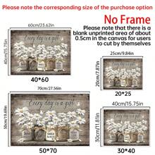 1pc Houten ingelijste rustieke wandkunst Daisy vlinder cadeau canvas vintage bloemen wandkunst, bloemen inspirerende foto voor slaapkamer woonkamer badkamer kantoor wanddecoratie ingelijste huisdecoraties klaar om op te hangen met ingelijste, posters voor kamer, woondecoratie, vintage kamerdecoratie esthetiek, Cottagecore wanddecoratie