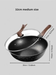 1pc Non-Stick Frying Pan For Home Cooking, Reduces Smoke, Flat Bottom Skillet For Frying And Stir-Frying Seafood Boil