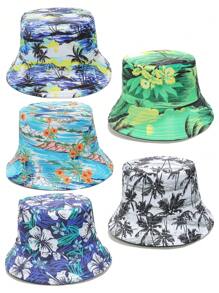 1 chiếc Mũ chống nắng hình cây dừa, hoa và đại dương thời trang mới cho mùa hè và mùa thu dành cho cả nam và nữ, mũ xô phong cách Hawaii dùng khi đi du lịch biển - phong cách Hawaii - Xem 1