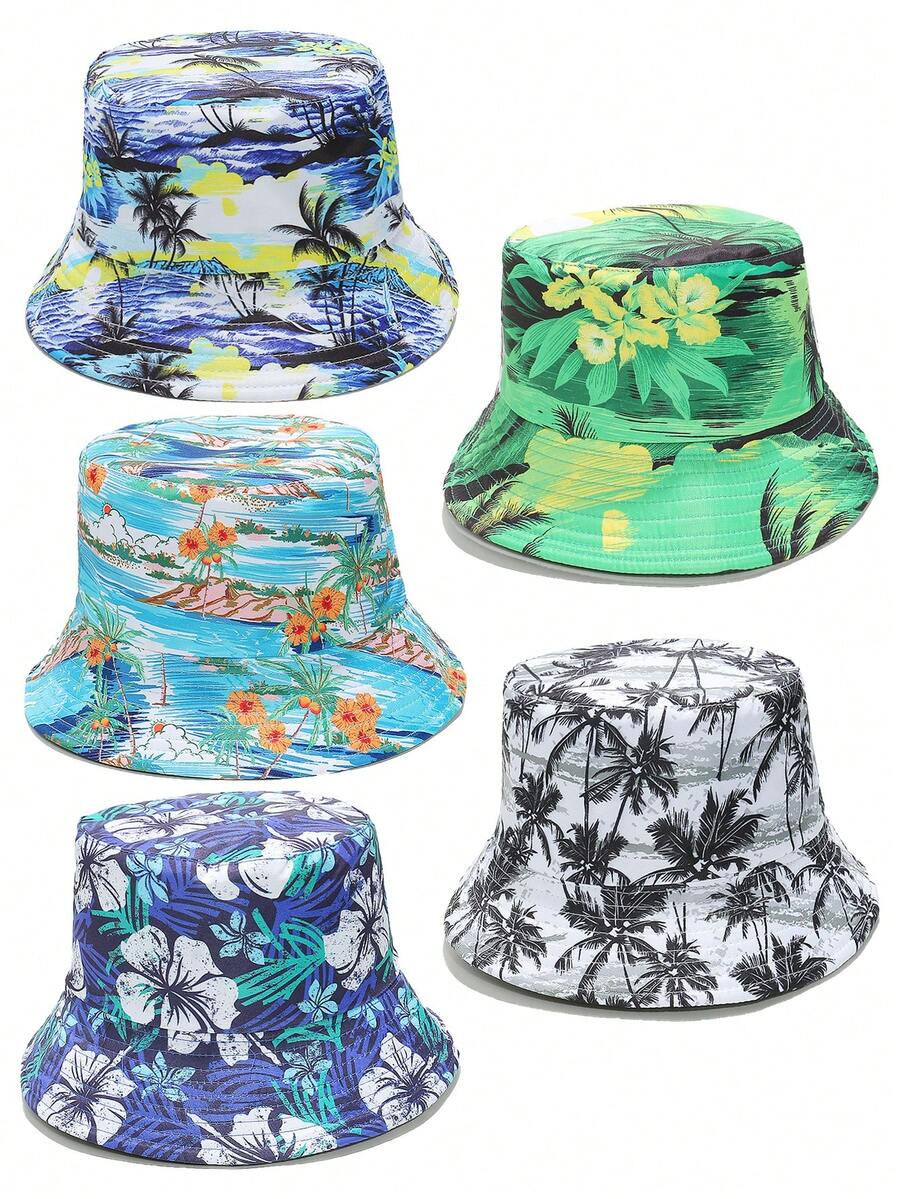 1 chiếc Mũ chống nắng hình cây dừa, hoa và đại dương thời trang mới cho mùa hè và mùa thu dành cho cả nam và nữ, mũ xô phong cách Hawaii dùng khi đi du lịch biển - phong cách Hawaii - Xem 1