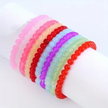 Bộ 10 vòng tay hạt thủy tinh màu hỗn hợp ngẫu nhiên 8mm, quà tặng cho bạn bè và các cặp đôi - Màu sắc ngẫu nhiên 10 cái - Xem 5