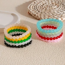 Bộ 10 vòng tay hạt thủy tinh màu hỗn hợp ngẫu nhiên 8mm, quà tặng cho bạn bè và các cặp đôi - Màu sắc ngẫu nhiên 10 cái - Xem 4