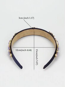 1 件装 女士 AB 紫色水晶头带 闪亮水钻仿珍珠发带 约会用 手工发饰 发箍 - 彩色 - 查看 6