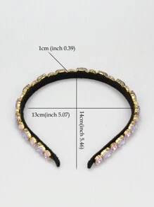 1 件装 女士 AB 紫色水晶头带 闪亮水钻仿珍珠发带 约会用 手工发饰 发箍 - 彩色 - 查看 5