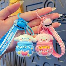 Sanrio 钥匙扣套装：Kuromi 蜂蜜罐、My Melody 可爱设计、Pompompurin 饰品、Cinnamoroll 装饰汽车钥匙扣 - 可爱的角色钥匙扣 - 彩色 - 查看 2
