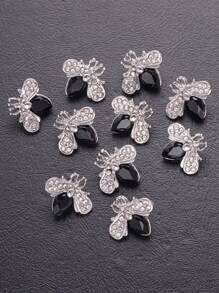 5/10 nút kim loại cổ điển có đính đá và ngọc trai, thích hợp cho áo sơ mi, váy, áo len, áo khoác, giày dép tự làm, túi xách, hộp quà tặng, đồ trang sức, phụ kiện may vá - Nhiều màu - Xem 10