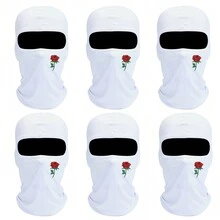 6 chiếc khẩu trang Balaclava in hoa hồng làm mát cổ mùa hè bảo vệ tia UV khăn choàng trượt tuyết xe máy cho nam nữ - Nhiều màu - Xem 7
