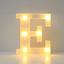 1pc 6.3 Inch Creative White Illuminated A-Z Letter Light, Numeric Shape Lamp, Battery Powered Alphabet Light, Home Decor Letter Lamp, Room Decor Letter Shape Night Light, Bedroom Decor, Wedding Decor, Party Decor, Birthday Decor, Desktop Decor Letter Light, Valentine's Day Decor Light, Proposal Scene Decor Light