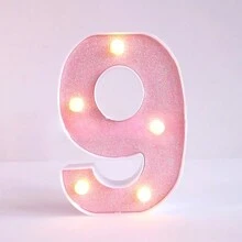 1pc 6.3inch Creative Pink Luminous A-Z Letter Light,Number Shape Light,Battery Powered Alphabet Light, Home Decor Letter Lamp,Room Decor Letter Shape Night Light,Bedroom Decor, Wedding Decor, Party Decor, Birthday Decor,Home Desktop Decoration Alphabet Light,Valentine's Day Decorative Lights