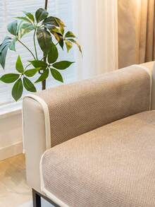 1pc Almofada de sofá de flanela de cor sólida espessada, estilo simples moderno, macia e amiga da pele, à prova de animais de estimação, antisujeira, antiderrapante, para todas as estações, protetor de sofá antirriscos, adequado para sofá em forma de L de sala de estar e sofás de 1/2/3/4 lugares