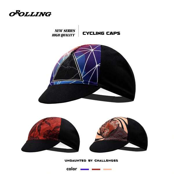Black Breathable Cycling Cap Personalized Flower Persona Outdoor Sport Ride Hat