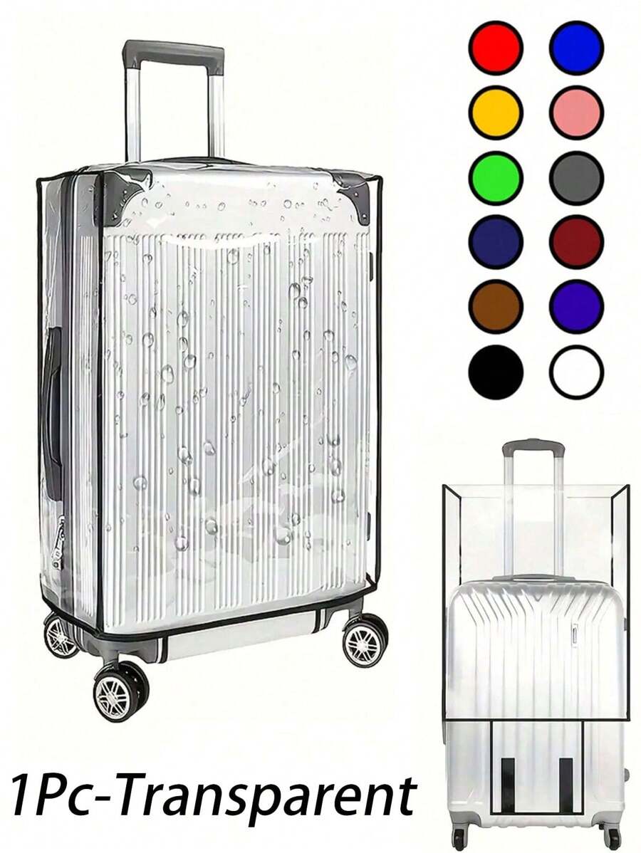 1 Vỏ bọc hành lý bằng PVC trong suốt, Vỏ bọc vali chống thấm nước khi đi du lịch, Vỏ bảo vệ xe đẩy chống bụi trong suốt, Dành cho vali từ 20 inch đến 30 inch, Không bao gồm vali Đồ dùng du lịch thiết yếu Tổ chức du lịch cho kỳ nghỉ hè trên bãi biển Túi đựng đồ dùng học tập cho trường học Phụ kiện học tập Đồ dùng học tập - Trong sáng - Xem 1