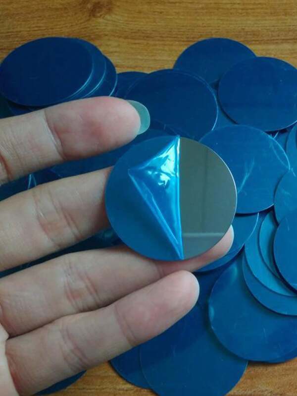 5pcs/20pcs Magnetic Sticker Sheets For Cell Phone Holders, 3.5cm Round Adhesive Metal Sheets, Blue Backing, Silver Color