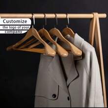 私人定制 高档实木衣架定制 专属于您的名字和标志 - 原木色 - 查看 2