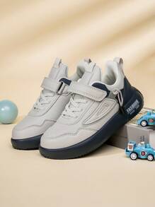 1 双真皮儿童运动鞋，男童女童童鞋，轻便休闲运动鞋，青少年 - 藍色 - 查看 6