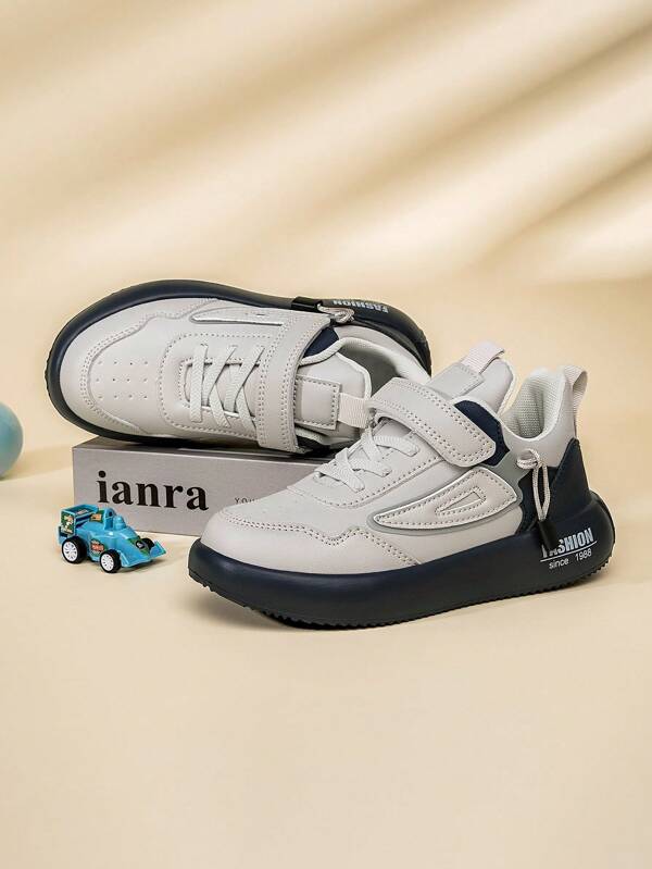 1pair Leather Upper Children Sports Shoes, Boys Girls Kids Shoes, Lightweight Casual Sneakers, Teenagers
