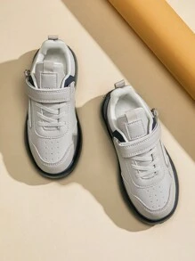 1 双真皮儿童运动鞋，男童女童童鞋，轻便休闲运动鞋，青少年 - 藍色 - 查看 4