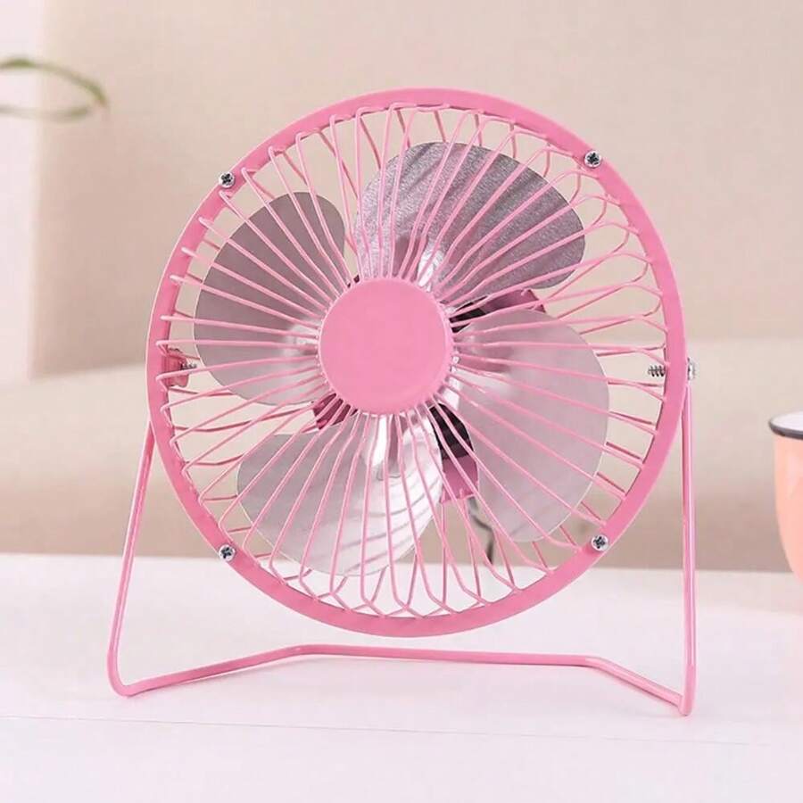 USB Fan 4 Inch Portable USB Charged Metal Mute Table Cooling Fan Home Office Air Cooler - Nhiều màu - Xem 1