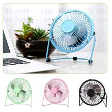 USB Fan 4 Inch Portable USB Charged Metal Mute Table Cooling Fan Home Office Air Cooler - Nhiều màu - Xem 9