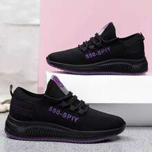 Tenis Deportivos, Antideslizantes Y Transpirables Para Mujer - negro morado - Ver 7