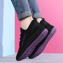Tenis Deportivos, Antideslizantes Y Transpirables Para Mujer - negro morado - Ver 3