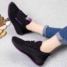 Tenis Deportivos, Antideslizantes Y Transpirables Para Mujer - negro morado - Ver 5