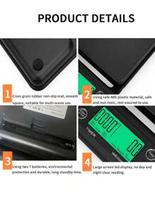 1 pieza Balanza electrónica de cocina multifunción de alta precisión color negro con temporizador, balanza de cocina de alta precisión, balanza de café manual italiana, balanza inteligente para café molido y de goteo, balanza para espresso de 3kg/0,1g con función de pelado
