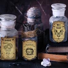 12 件万圣节酒瓶标签贴纸复古恐怖酒瓶标签万圣节防水贴纸适用于万圣节酒瓶装饰派对礼物秋季、圣诞节 - 彩色 - 查看 7