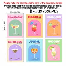 6pcs/Set Cartoon Canvas Print Posters, Juice Mojito Canvas Wall Art, Wall Decor For Living Room, Bedroom, Bathroom, Office, Hallway, Kitchen, Unframed - Multicolor - View 18