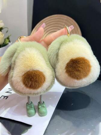 1pc Avocado Plush Keychain Cute Couple Keyring, Gift For Family, Friends, Couples For Birthday, Holiday Car Accessories Bag Charm School Goth Y2k