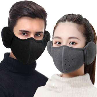 1pc 2-In-1 Ear-Warming Mask - Thick, Windproof, Warm And Breathable For Men And Women Winter Accessories